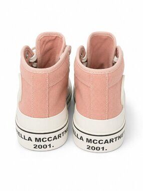 Stella McCartney 2001 Pink Canvas High Top Sneakers, US 6/ 36, Blush Platform
